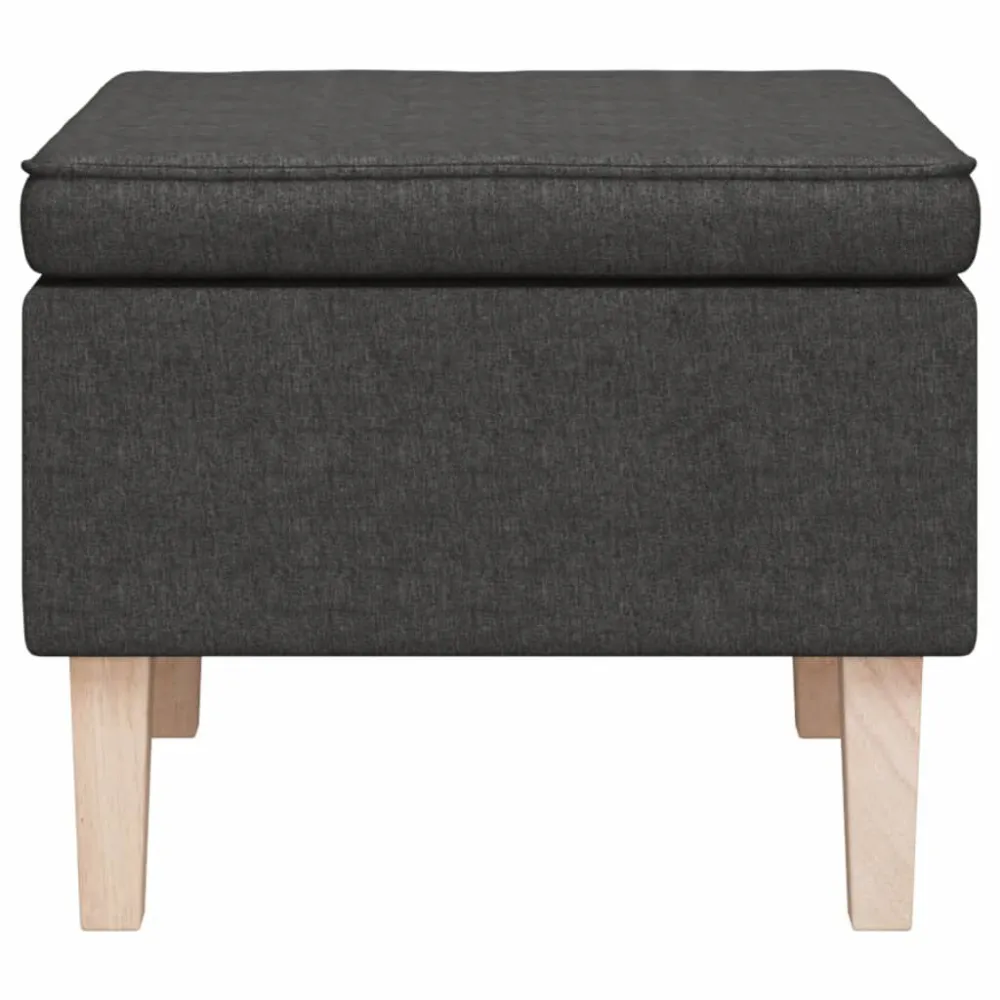 Kruk met houten poten stof donkergrijs