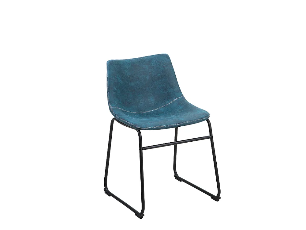 Eetkamerstoel set van 2 stof blauw BATAVIA BELIANI