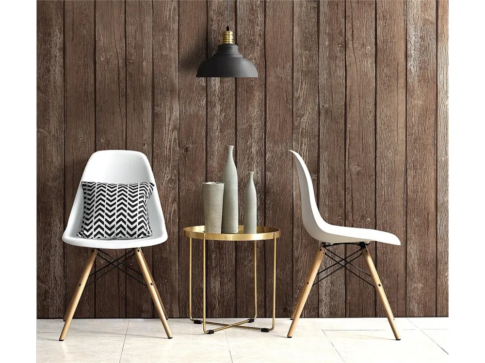 Mid Century | Stoel Wit Plastic en Houten Poten, 2 Pak Dorel Home
