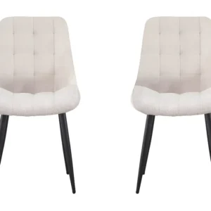 Set van 2 beige fluwelen "Victoria" eetkamerstoelen Habitat et jardin