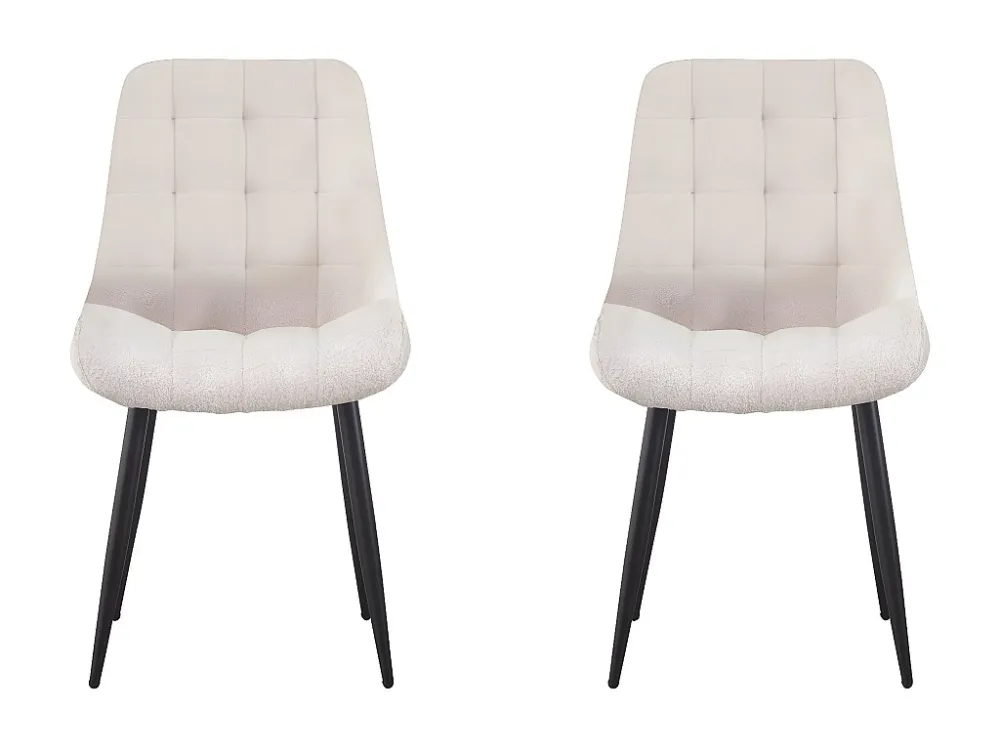Set van 2 beige fluwelen "Victoria" eetkamerstoelen Habitat et jardin