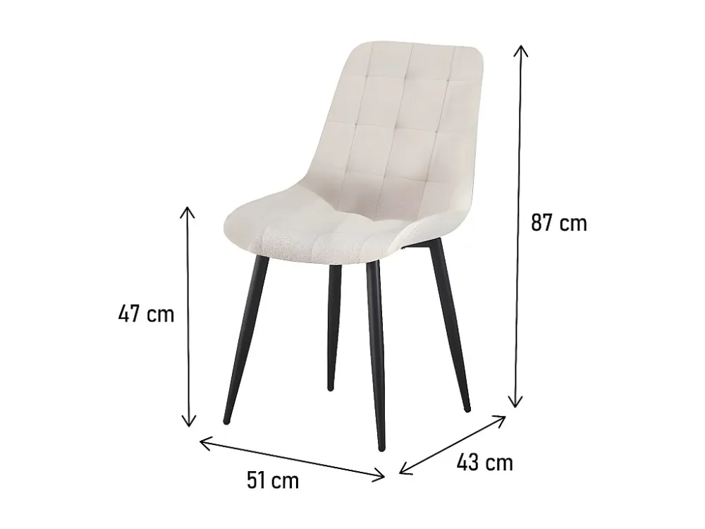 Set van 2 beige fluwelen "Victoria" eetkamerstoelen Habitat et jardin