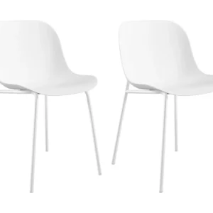 Stoel 2 PK Wit Plastic Loft24