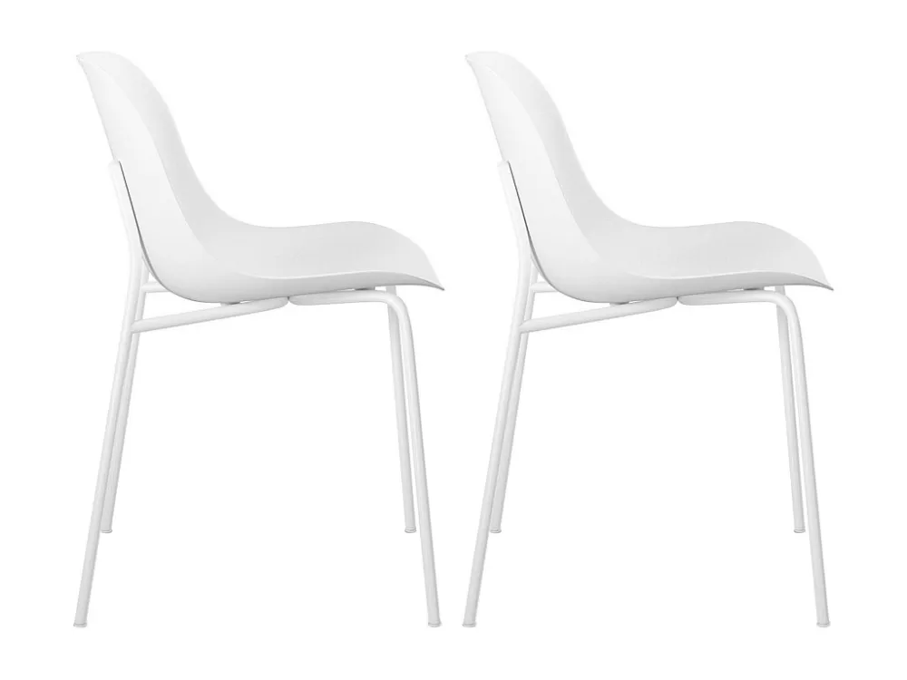 Stoel 2 PK Wit Plastic Loft24