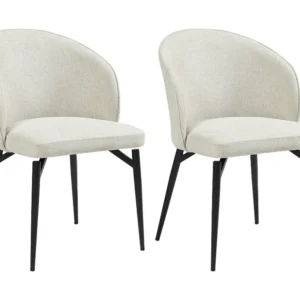 Set van 2 stoelen van stof en metaal - Crèmewit - GILONA van Pascal MORABITO Maison Céphy