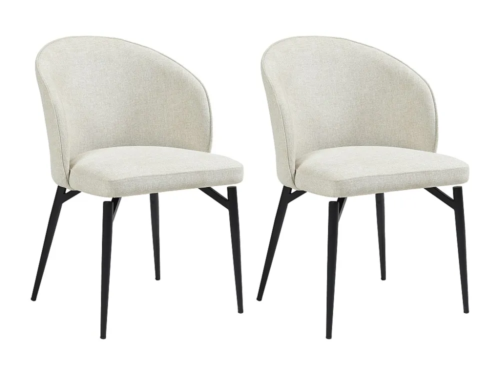 Set van 2 stoelen van stof en metaal - Crèmewit - GILONA van Pascal MORABITO Maison Céphy