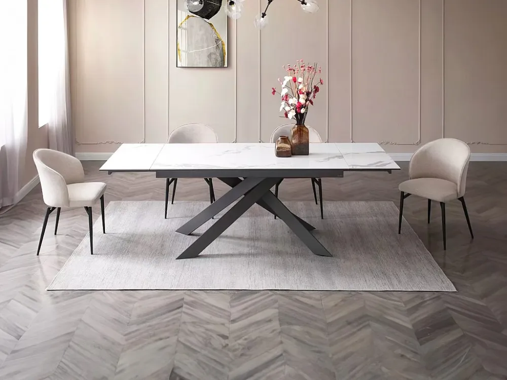 Set van 2 stoelen van stof en metaal - Crèmewit - GILONA van Pascal MORABITO Maison Céphy