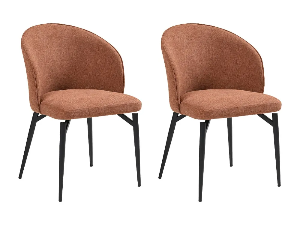 Set van 2 stoelen van stof en metaal - Terracotta - GILONA van Pascal MORABITO Maison Céphy