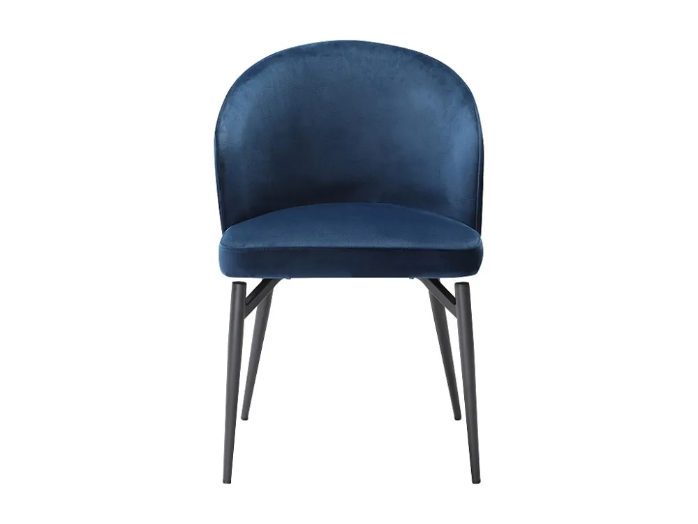 Set van 2 stoelen van velours en zwart metaal - Blauw - GILONA Maison Céphy