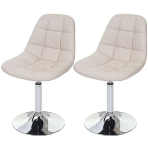 MCW-A60 eetkamerstoel (set van 2), kunstleer crème