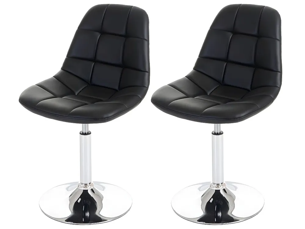MCW-A60 eetkamerstoel (set van 2), kunstleer zwart