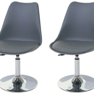 Vaasa T501 eetkamerstoel (set van 2), donkergrijs, voet chroom MCW