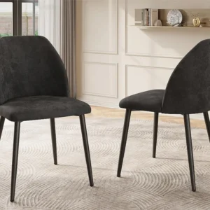 Set van 2 kuipstoelen technische stof - met metalen poten - Grijs ModernLuxe