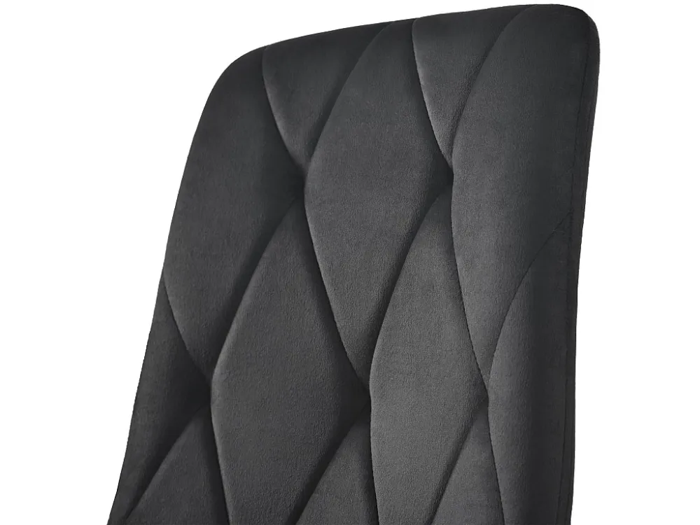 Set van 4 Velvet stoelen - metalen structuur - Ruitpatroon - zwart ModernLuxe