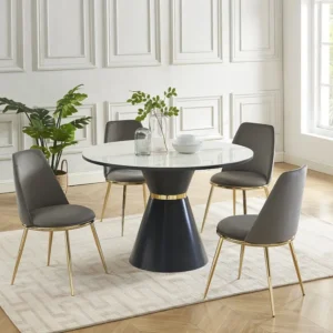 Set van 2 kuipstoelen met art-decostijl van velours en goudkleurig metaal - Grijs - NEBINA PASCAL MORABITO