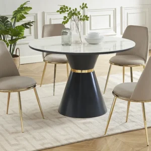 Set van 2 stoelen van velours met art-decostijl met goud metalen frame - Beige - NEBINA PASCAL MORABITO