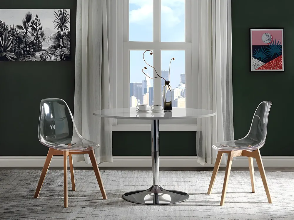 Set 2 stoelen AUDRA - Polycarbonaat en beuk - koop nu