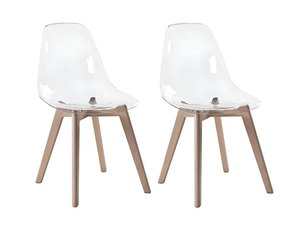 Set 2 stoelen AUDRA - Polycarbonaat en beuk - koop nu