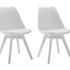 Set 2 stoelen JODY - Polypropyleen en beuk - Wit - Koop goedkoop uw online meubelshop