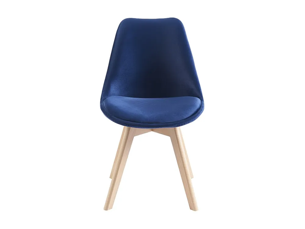 Set van 2 stoelen fluweel en beuken - Blauw - JODY - Koop nu goedkoop online