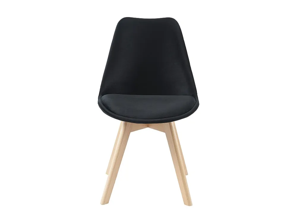 Set van 2 stoelen fluweel en beuken - Zwart - JODY - Koop nu goedkoop online