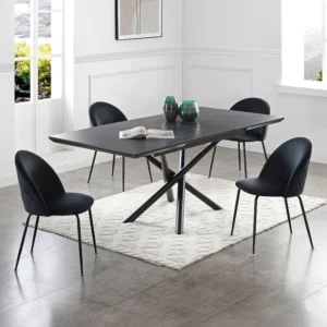 Set van 2 stoelen fluweel en roestvrij staal - Zwart - MELBOURNE