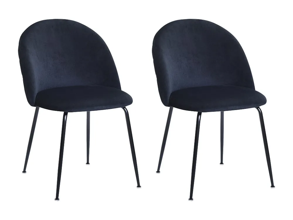 Set van 2 stoelen fluweel en roestvrij staal - Zwart - MELBOURNE