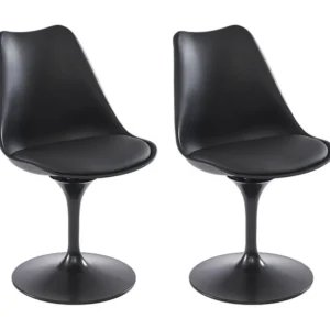 Set van 2 stoelen polypropeen, kunstleer en metaal - Zwart - XAFY - Koop nu online