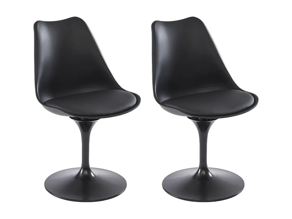 Set van 2 stoelen polypropeen, kunstleer en metaal - Zwart - XAFY - Koop nu online