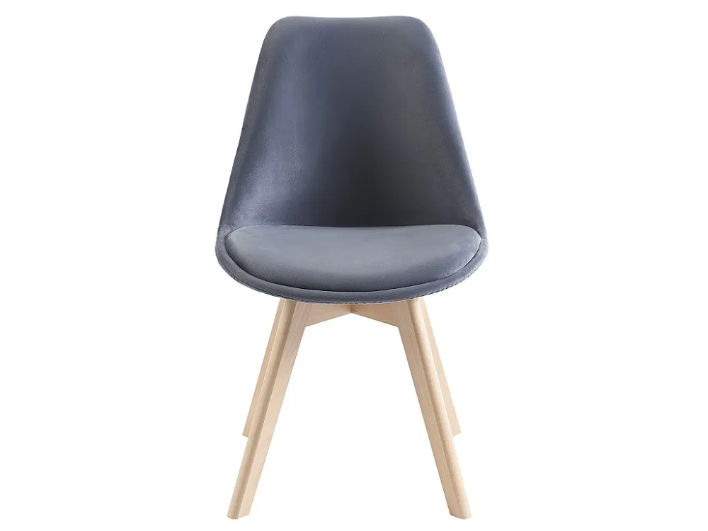 Set van 6 stoelen fluweel en beuken - Grijs - JODY - Koop nu goedkoop online