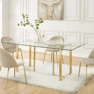 Set van 2 stoelen - Fluweel en goudkleurig metaal - Beige. MELBOURNE