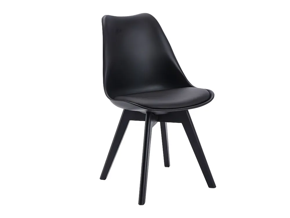 Set van 6 stoelen JODY - Polypropyleen en beukenhout - Zwart - Koop nu goedkoop online