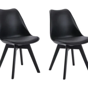 Set van 2 stoelen JODY - Polypropyleen en beukenhout - Zwart - Koop nu goedkoop online