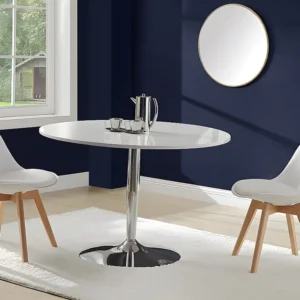 Set van 2 stoelen - Kunstleer en beuken - Wit JODY