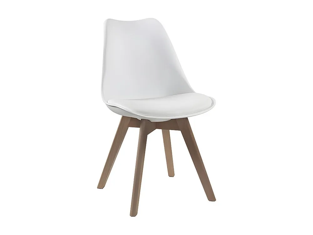 Set van 2 stoelen - Kunstleer en beuken - Wit JODY