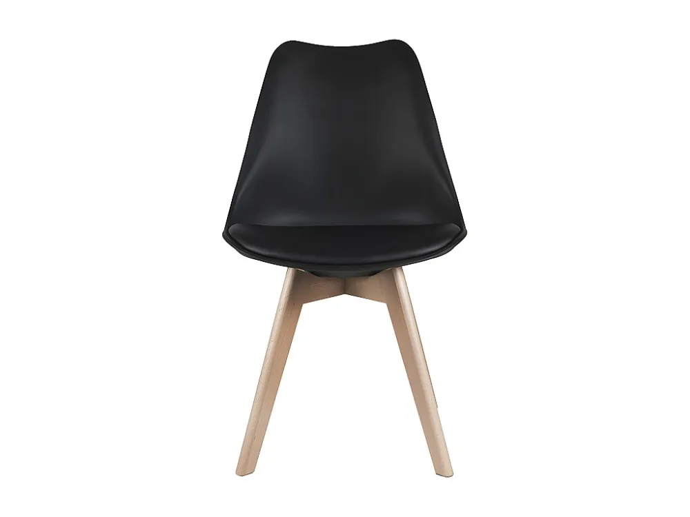 Set van 2 stoelen - Kunstleer en beuken - Zwart JODY