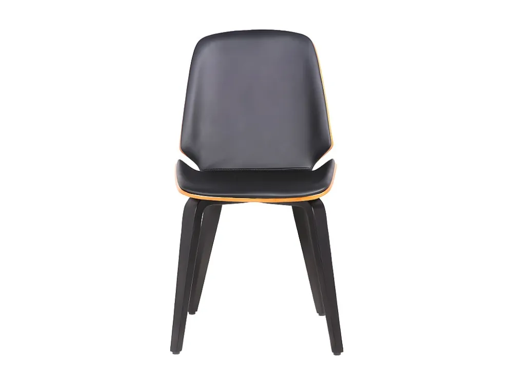 Set van 2 stoelen - Kunstleer - Noten zwart - SANTAREM