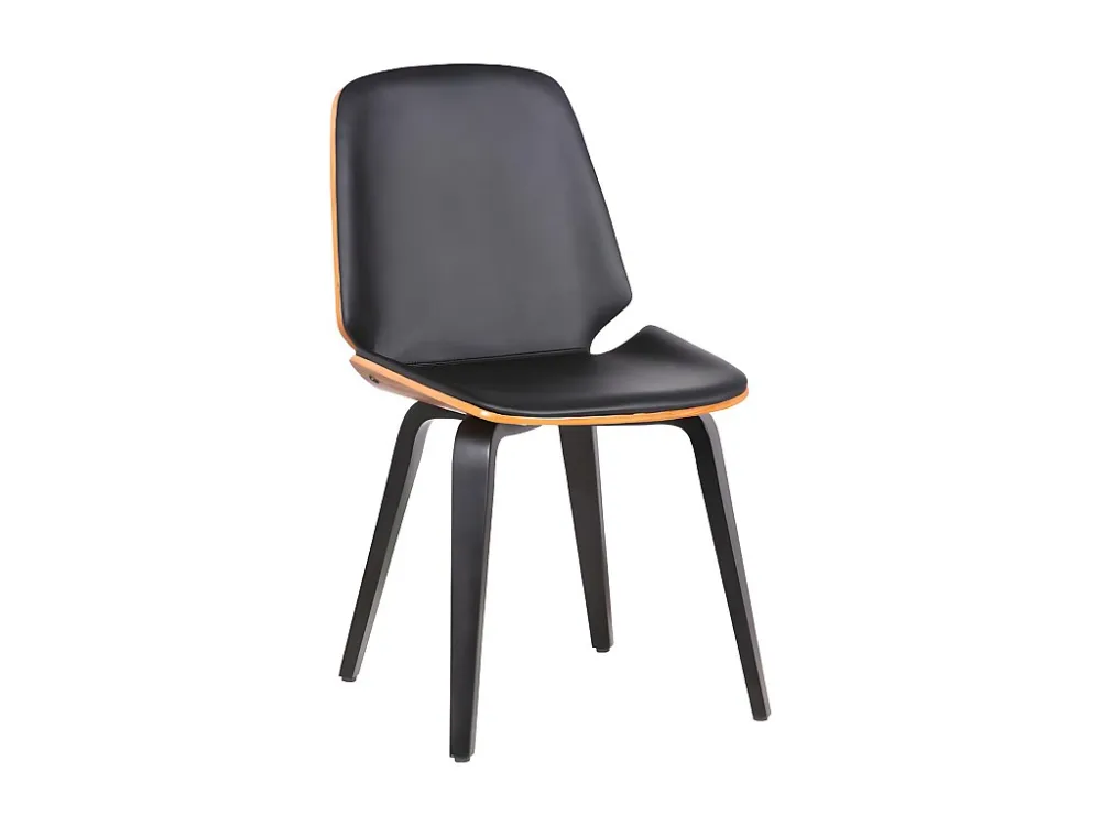 Set van 2 stoelen - Kunstleer - Noten zwart - SANTAREM