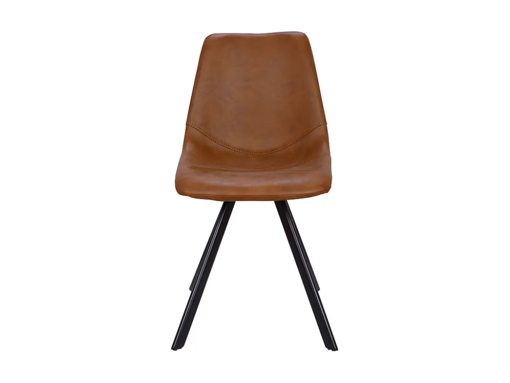 Set van 2 stoelen LUBINE - Kunstleer - Karamel bruin
