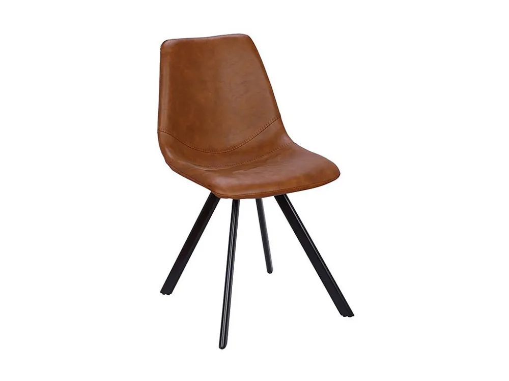 Set van 2 stoelen LUBINE - Kunstleer - Karamel bruin
