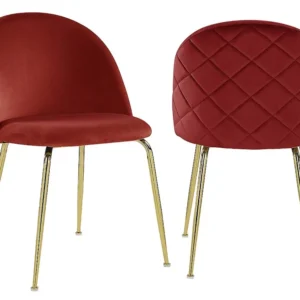Set van 2 stoelen MELBOURNE - Fluweel en matzwart metaal - Terracotta - Koop nu online