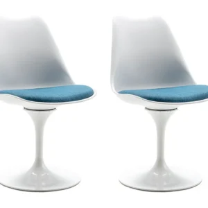 Set van 2 stoelen - Polypropyleen en metaal - Blauw en wit - XAFY - Koop nu online