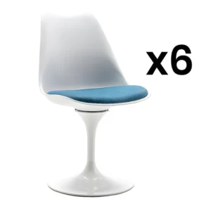 Set van 6 stoelen - Polypropyleen en metaal - Blauw en wit - XAFY - Koop nu online