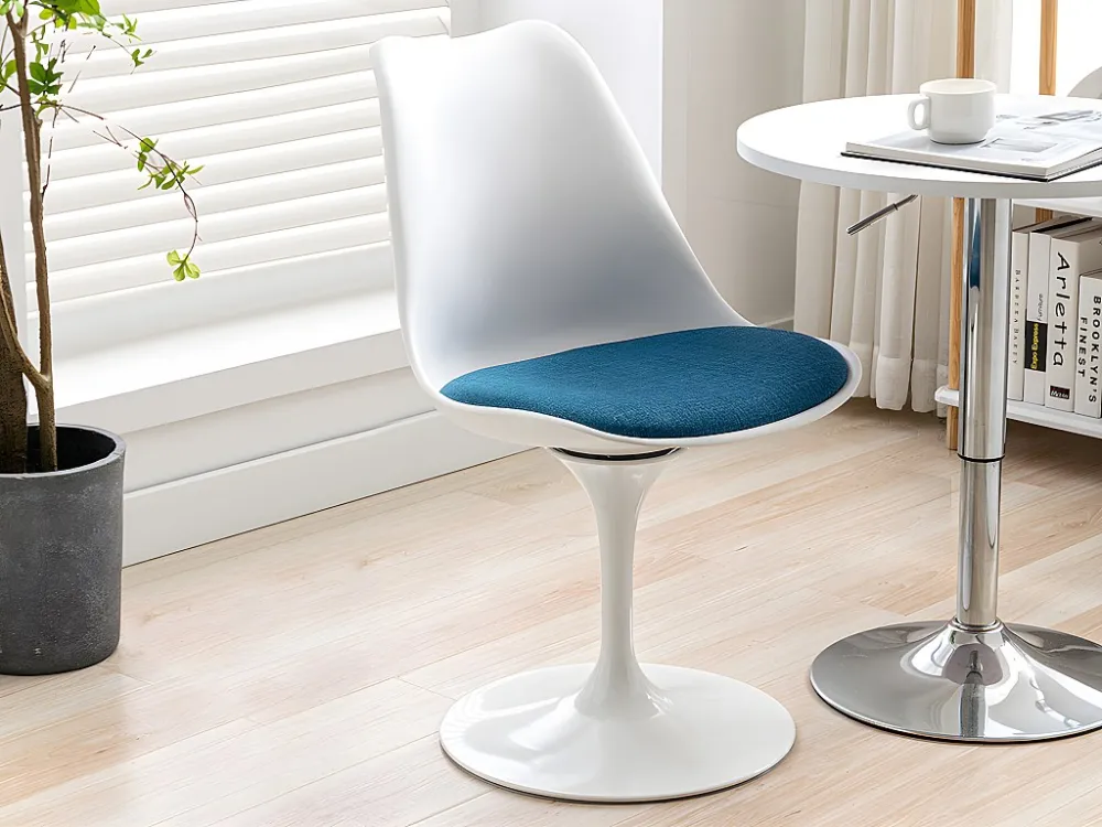 Set van 6 stoelen - Polypropyleen en metaal - Blauw en wit - XAFY - Koop nu online