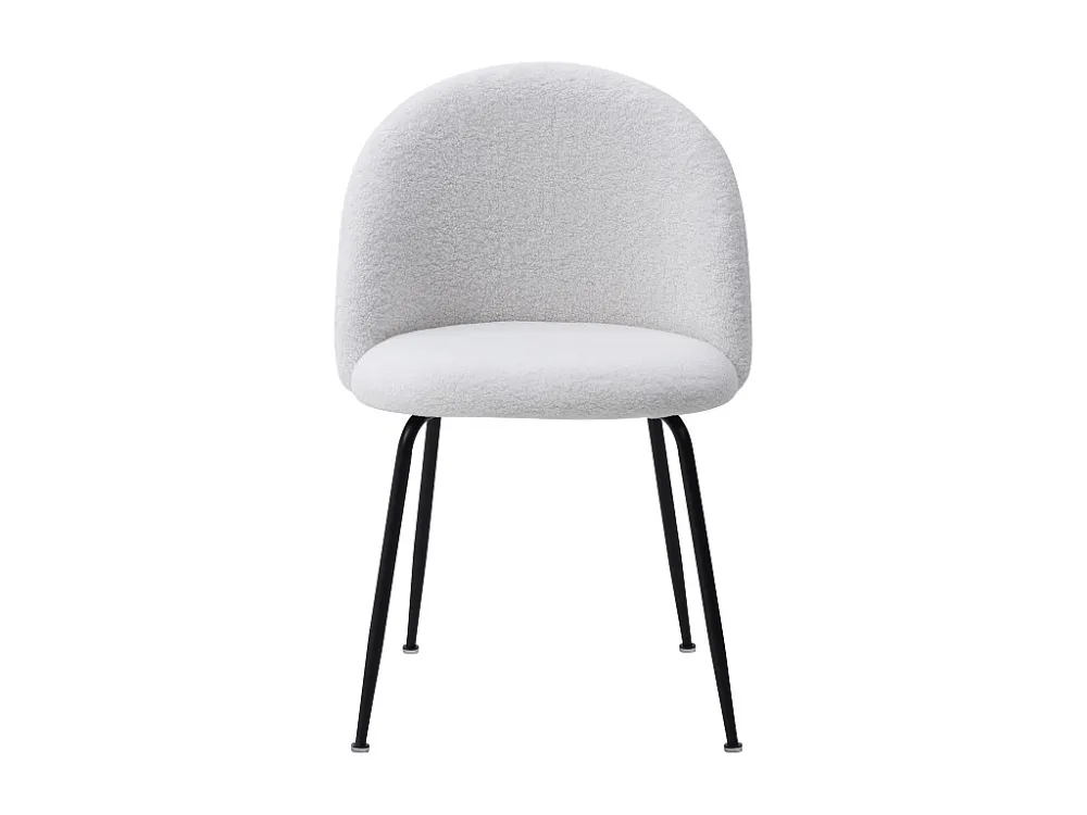 Set van 2 stoelen van boucléstof en roestvrij staal - Wit - MELBOURNE