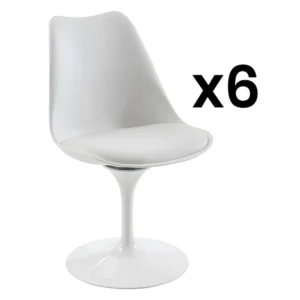 Set van 6 stoelen van polypropyleen en metaal - Wit - XAFY - Koop nu goedkoop online