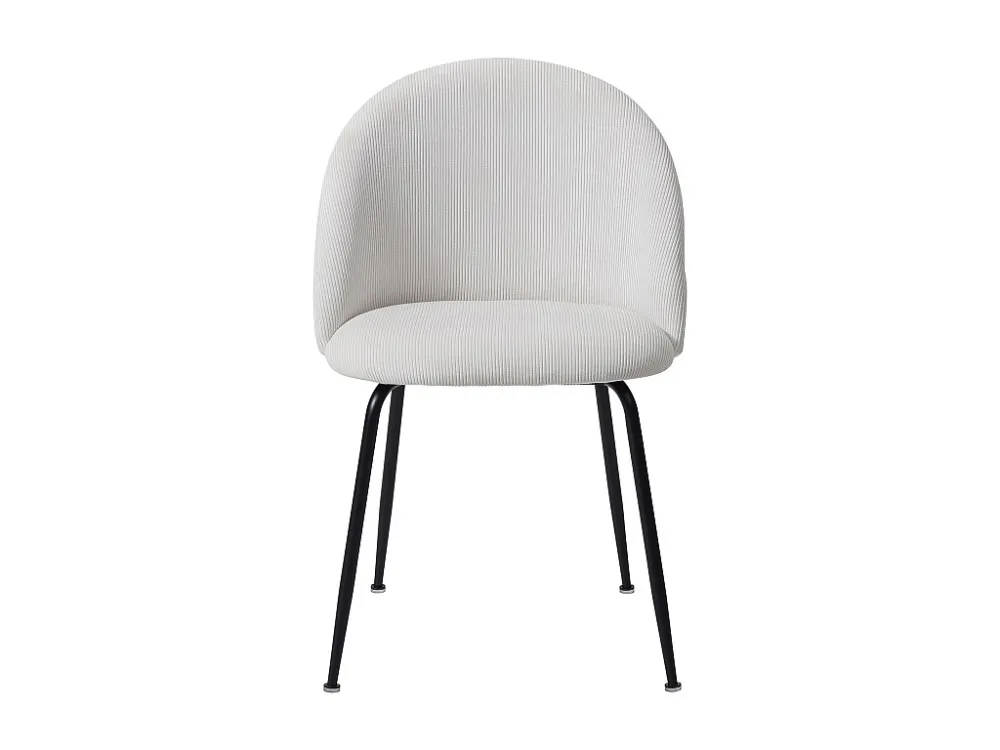 Set van 2 stoelen van ribfluweel en zwart roestvrij staal - Crèmewit - MELBOURNE
