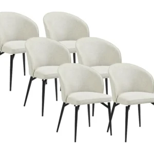 Set van 6 stoelen van stof en metaal - Crèmewit - GILONA van Pascal MORABITO