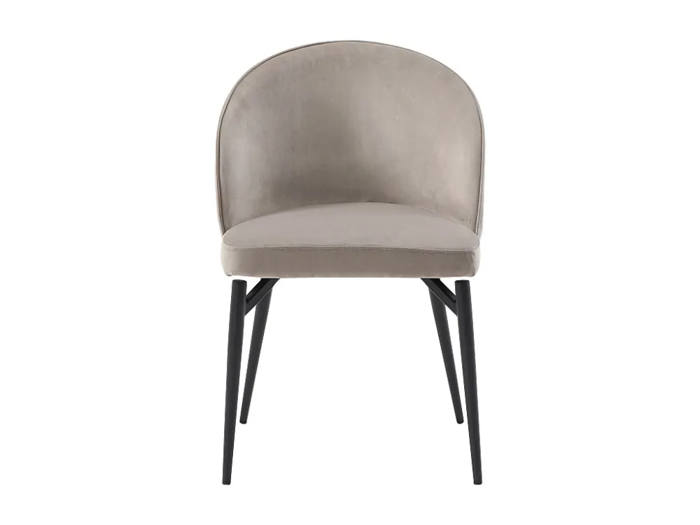 Set van 6 stoelen van velours en zwart metaal - Beige - GILONA