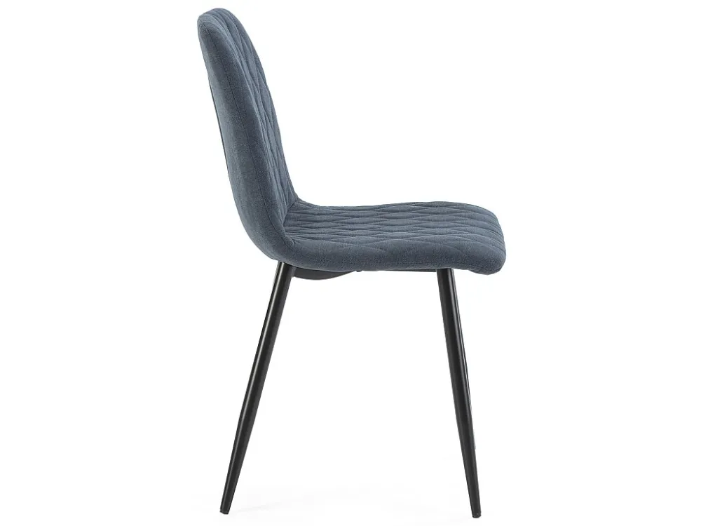 Pak 4 stoelen April gestoffeerd blauwe stof. VS Venta-stock